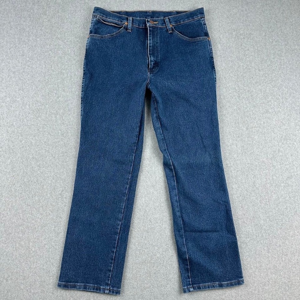 Wrangler Mens Jeans 33x30 Dark Wash Straight Leg‎ Denim Pants Cowboy Rodeo